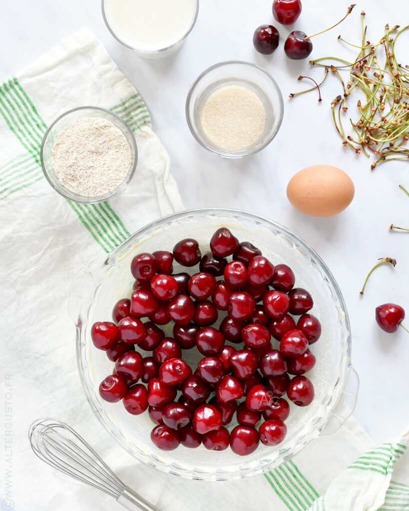 Ingrédients du clafoutis aux cerises