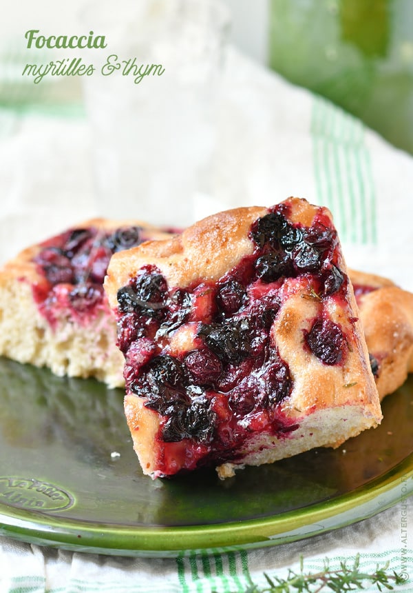 part de focaccia moelleuse aux fruits